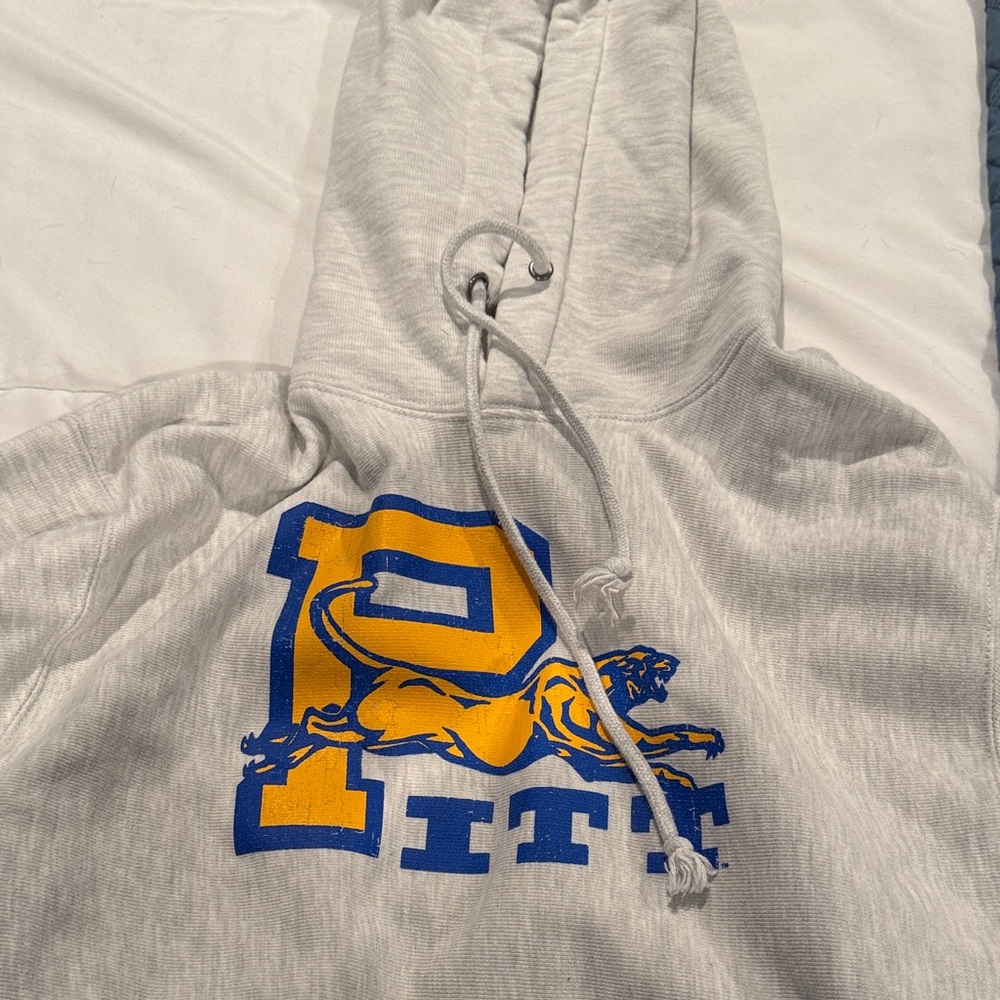 Gray Hoodie with Blue and Yellow Logo